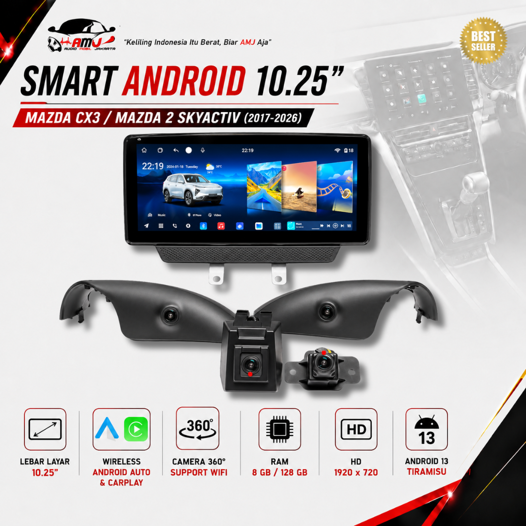 Smart Android 10,25" - Mazda CX-3 / Mazda 2 Skyactiv 2017-2026